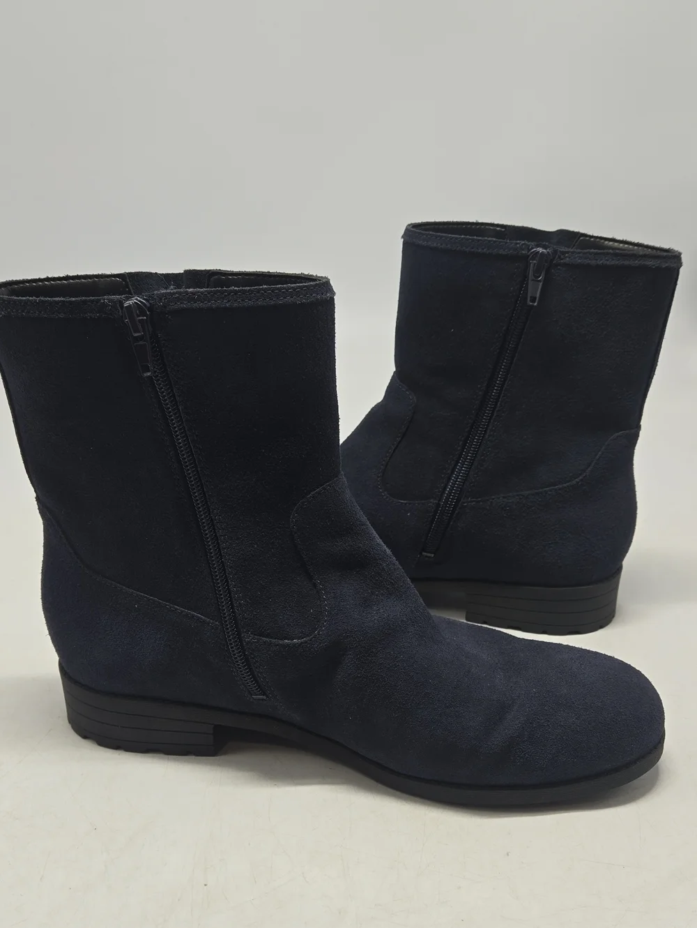 Vionic Jill Blue Suede Leather Moto Ankle Boot 11