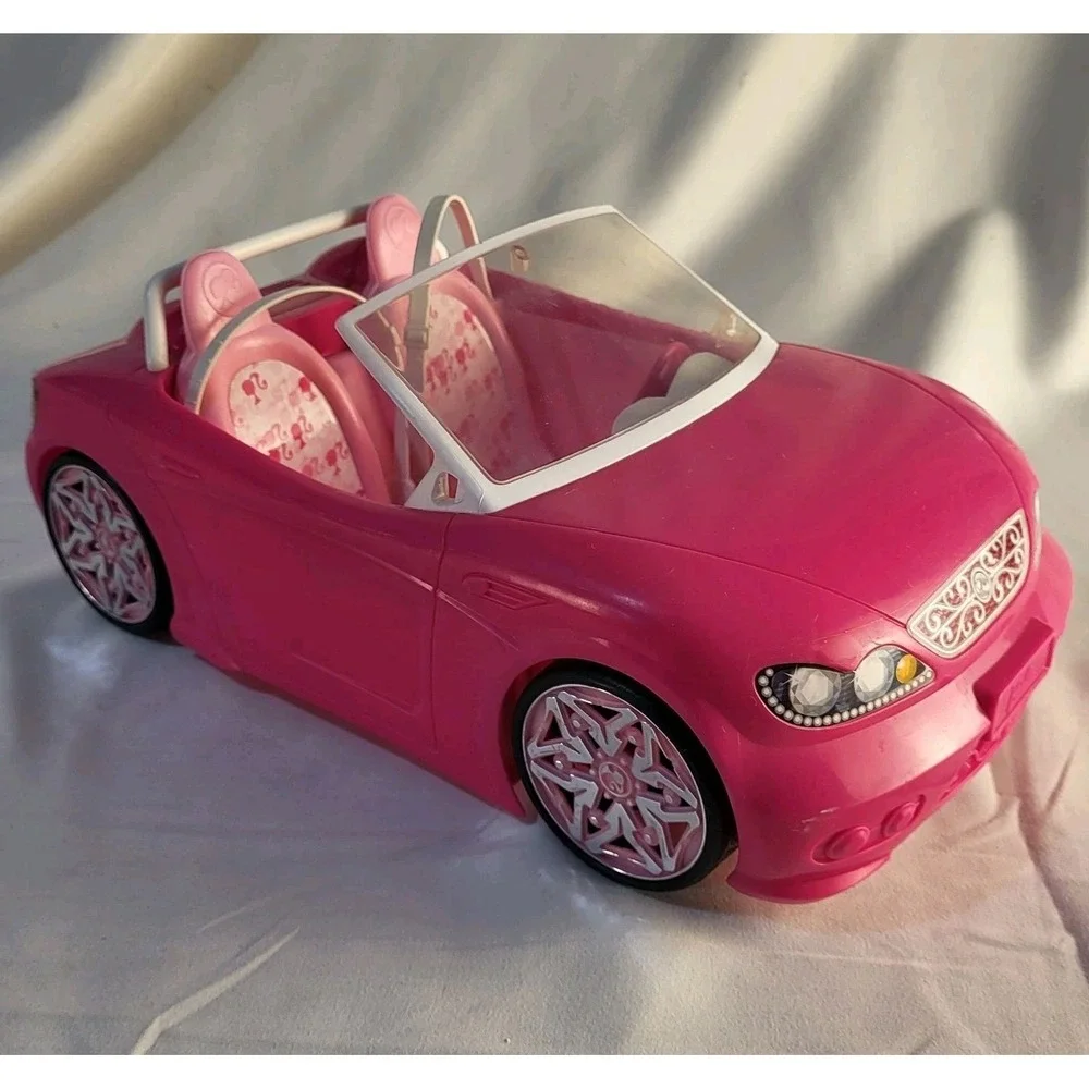 2013 Mattel Barbie Pink Glitter 2 seat convertible toy car