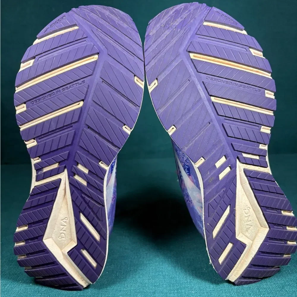 Brooks Women's Revel 4  Lace Up Running Shoes Tie Dye Purple/Pink Size 9