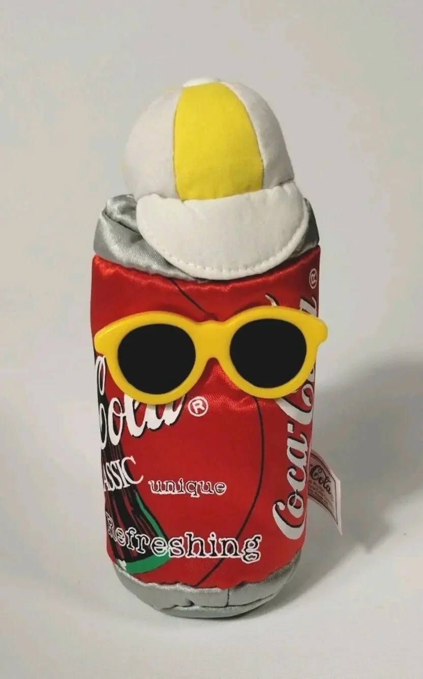 1997 Collectible Coca Cola Bean Bag Plush Coke Soda Can in Shades