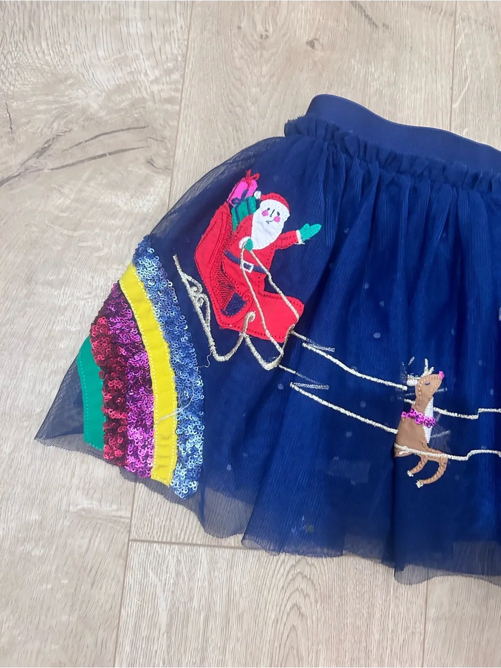 Mini Boden Christmas Santa tulle skirt size 2-3