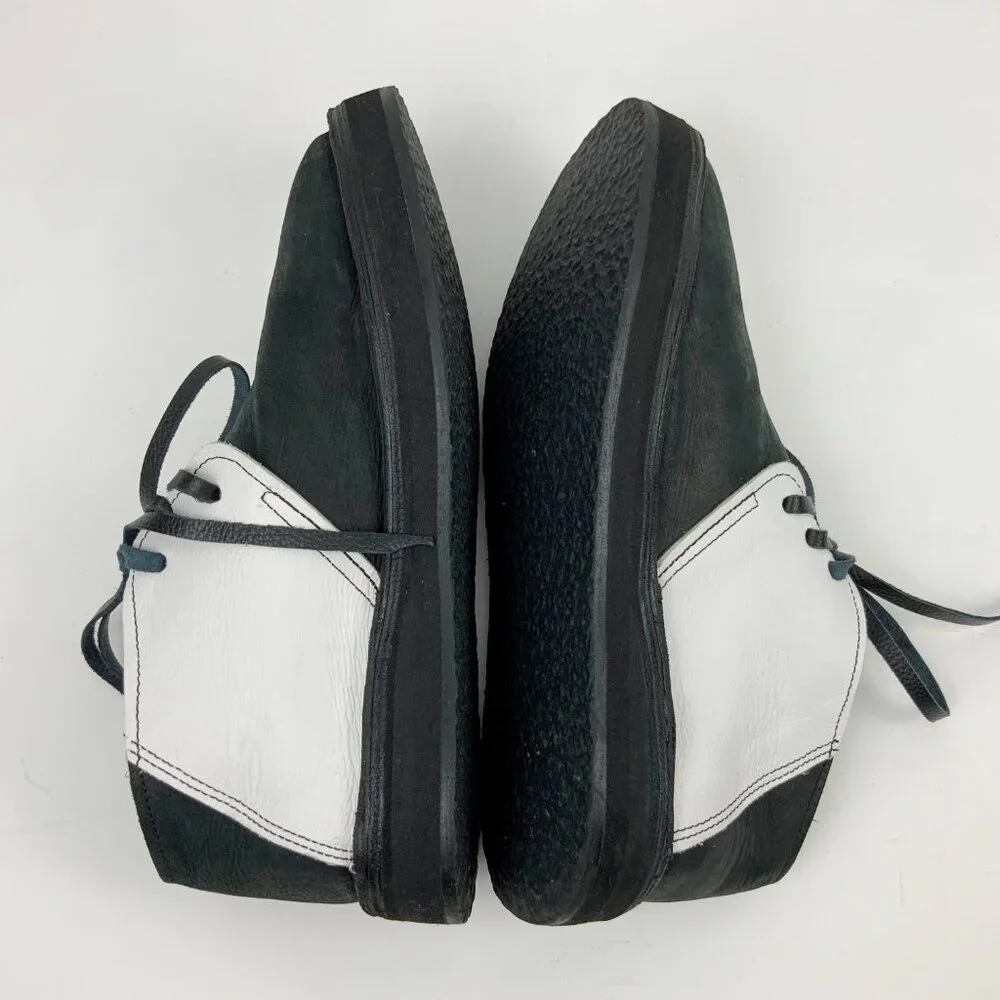 Bread & Butter Men's Leather Black/White Split Toe Chukka Boots Italy Sz 8 - 8.5