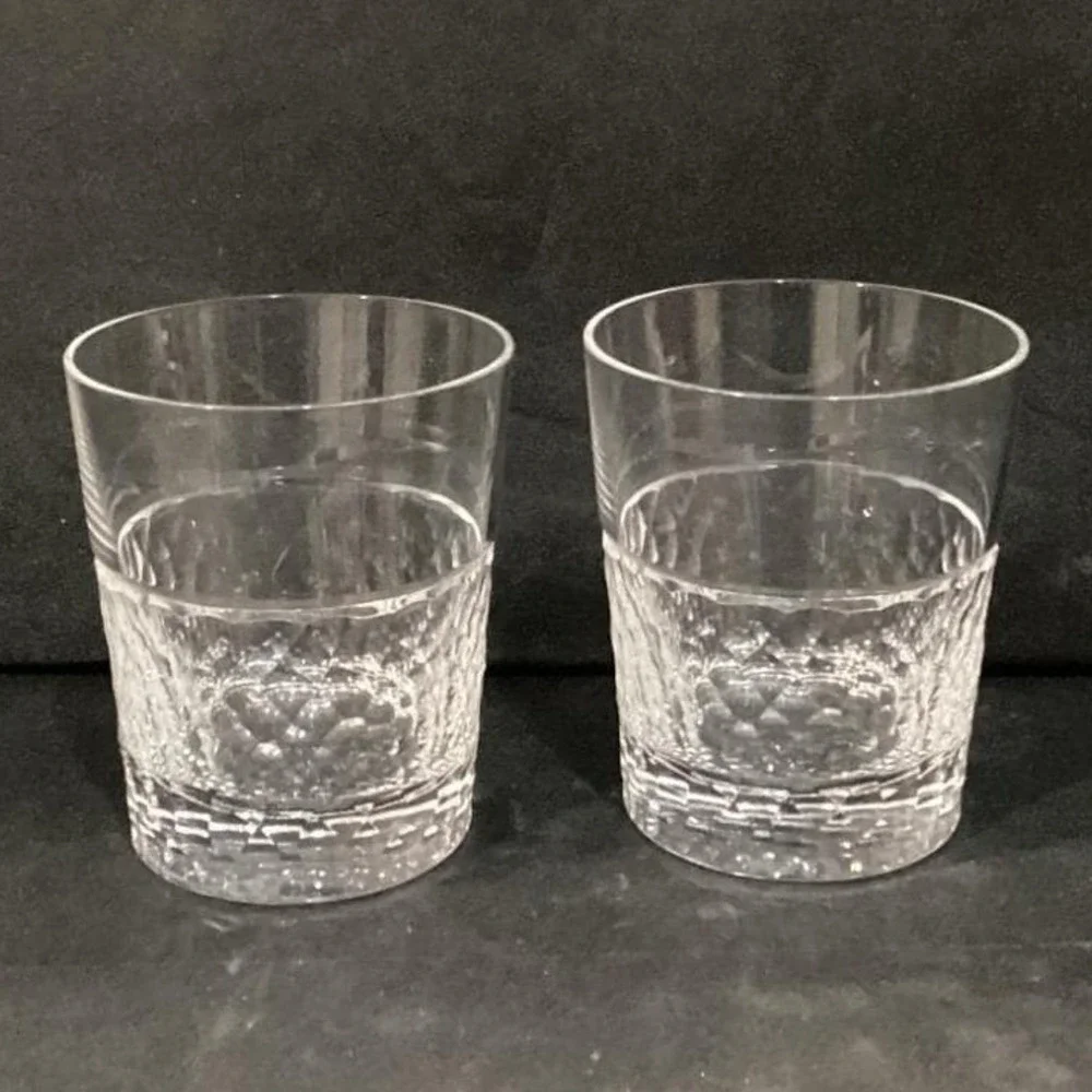Old‎ Fashioned Glasses Hammered Whiskey Rocks Lowball Tumblers Set Of 2