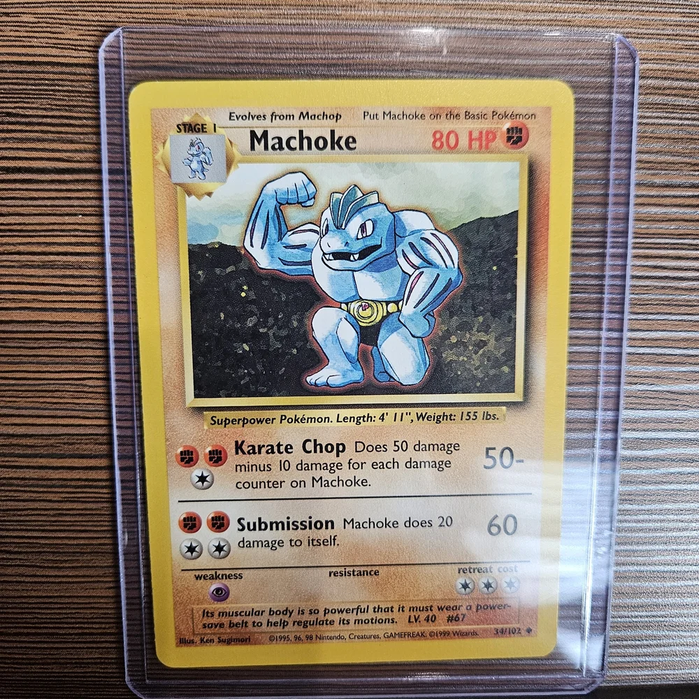 Pokemon Machoke 34/102 Base Set Trading Card