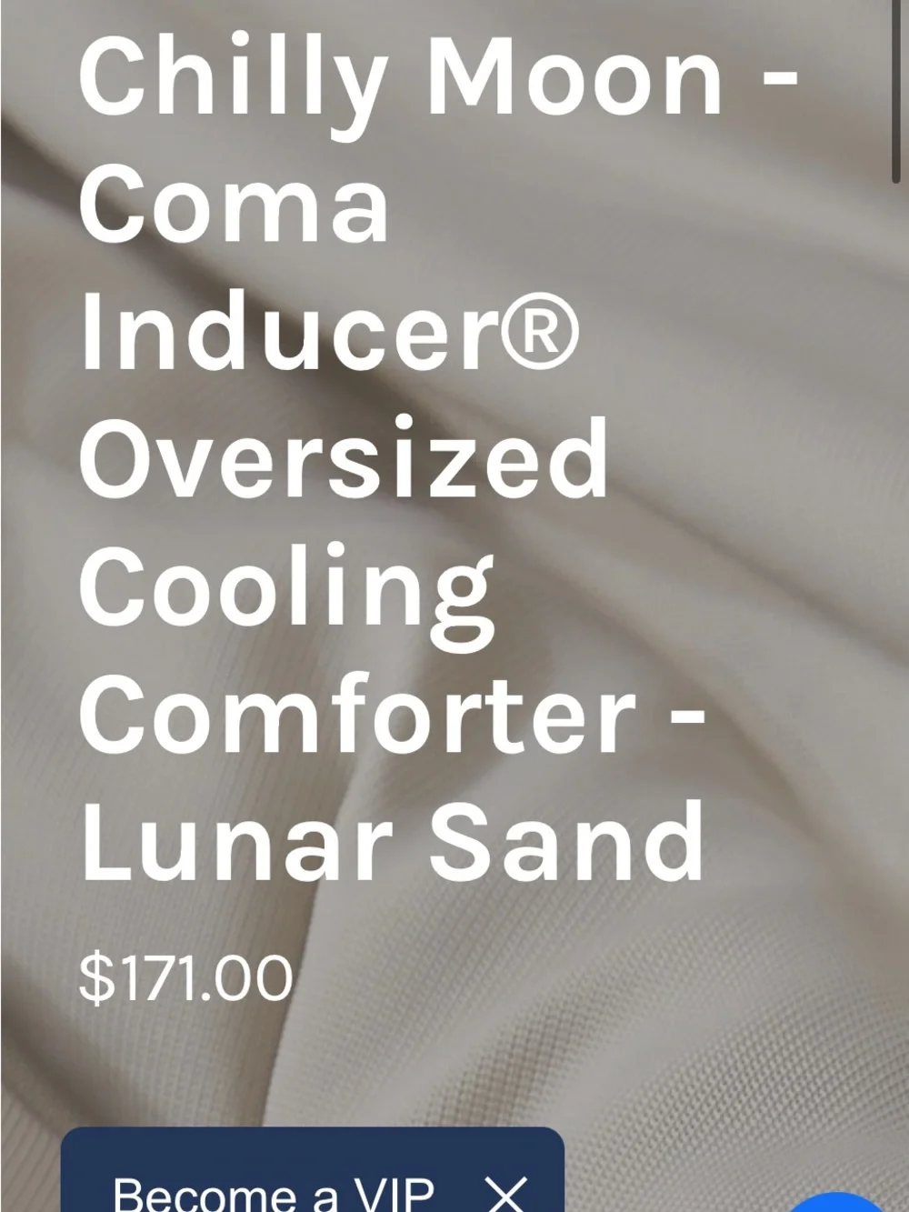 Chilly Moon - Coma Inducer® Oversized Cooling Comforter - Lunar Sand