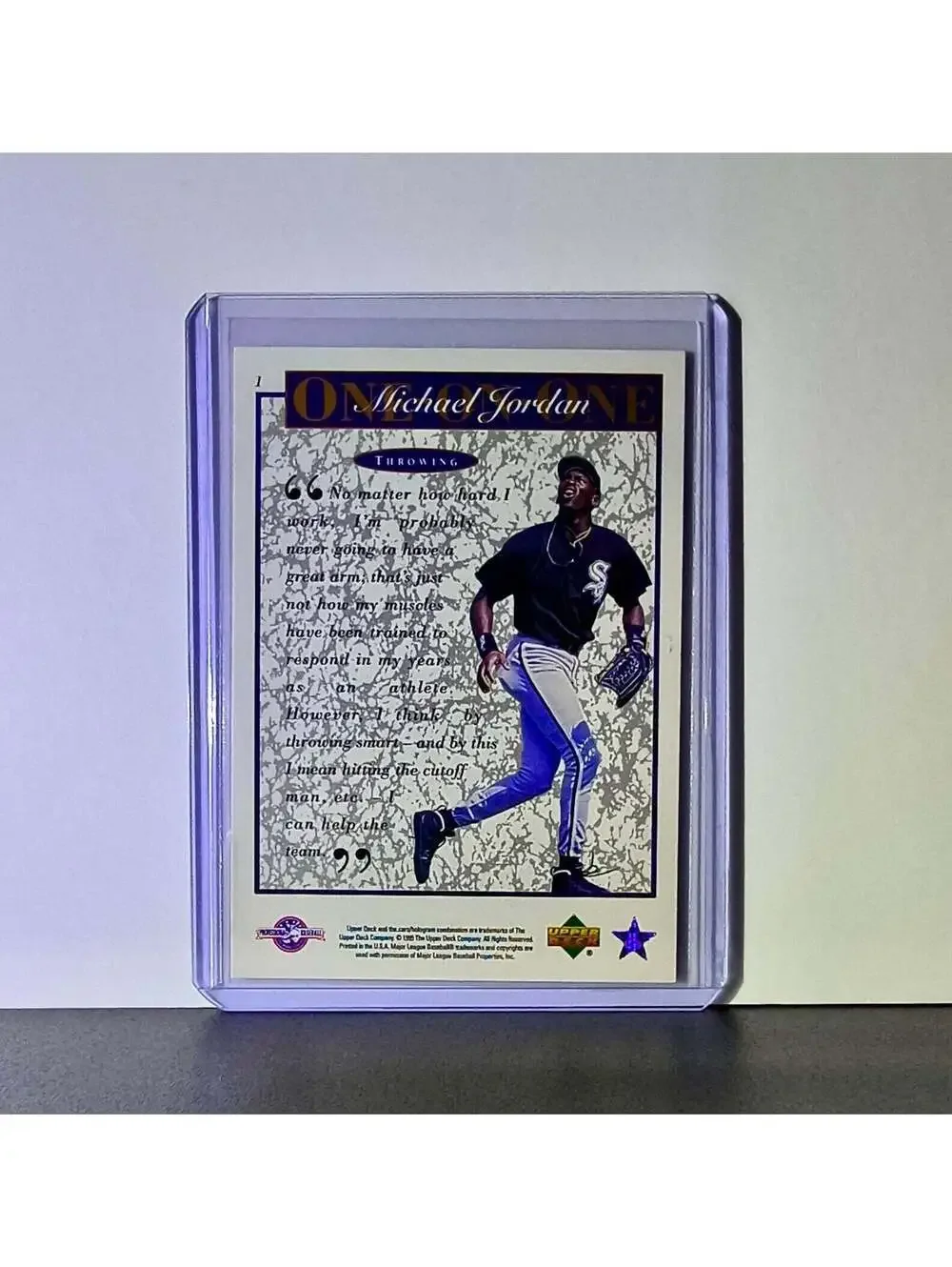 Michael Jordan 1995 Upper Deck Minors One on One #1 Card Chicago Bulls