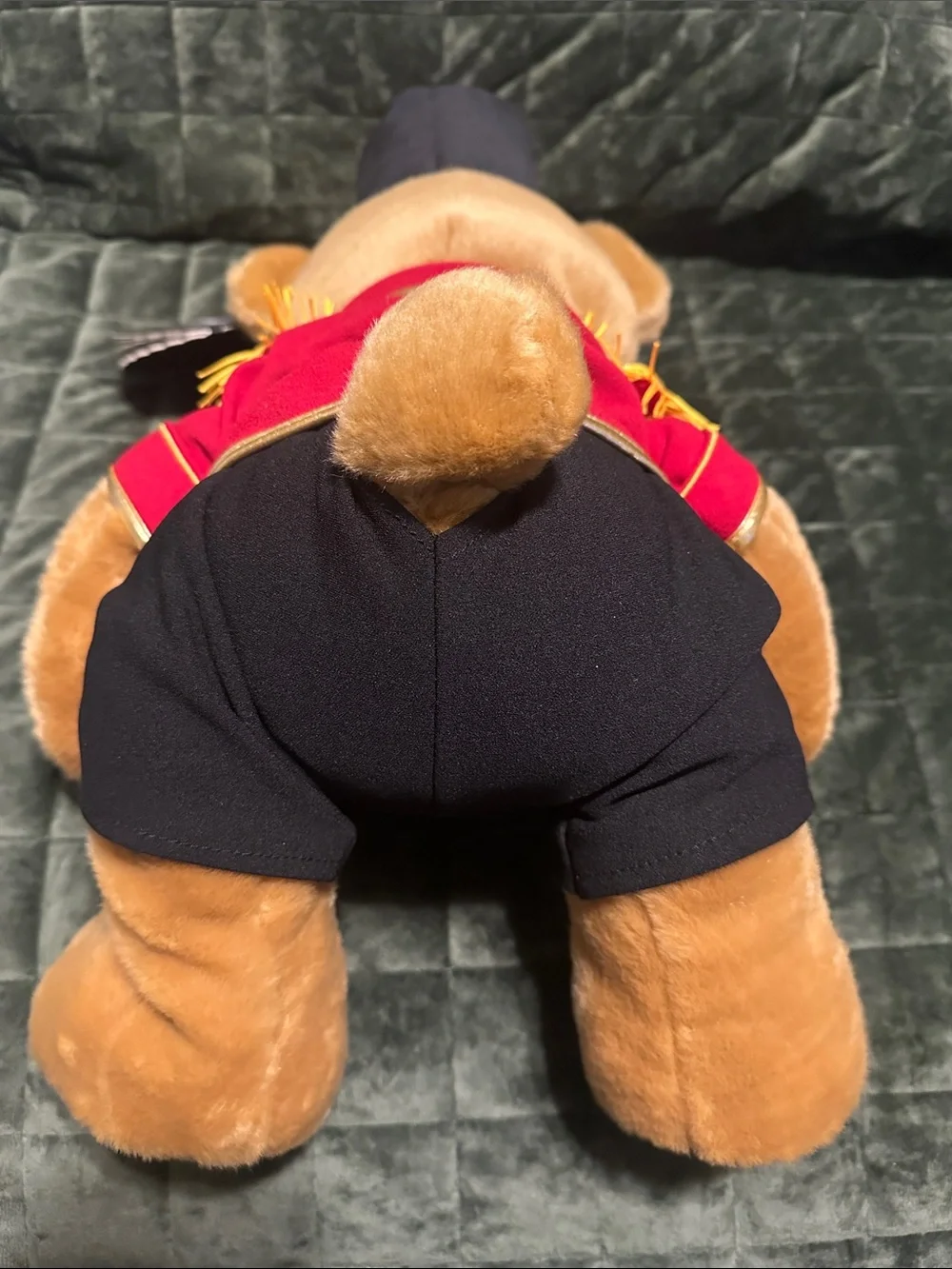 FAO Schwarz Red-Jacketed Tan Bear with Black Hat