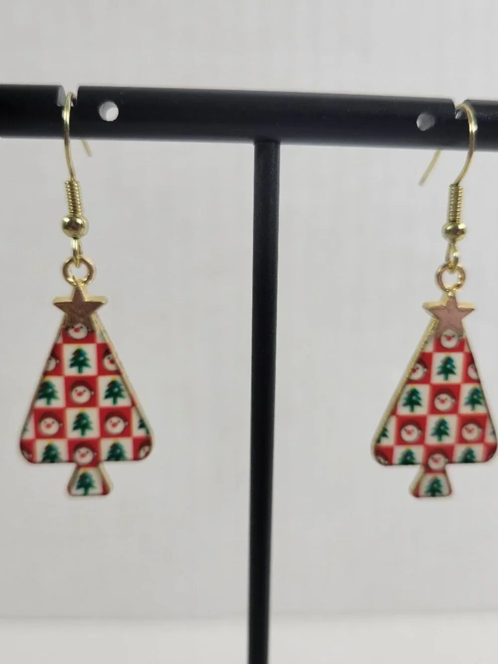 Christmas Tree Dangle Drop Earrings Women Red Green Holiday Fashion Jewelry E79E