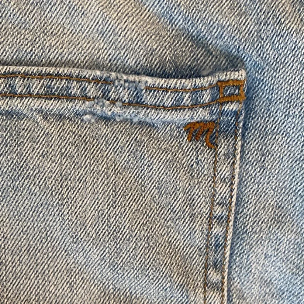 Madewell Rigid Denim A-Line Skirt Cut Out Edition Raw Hem Size 27