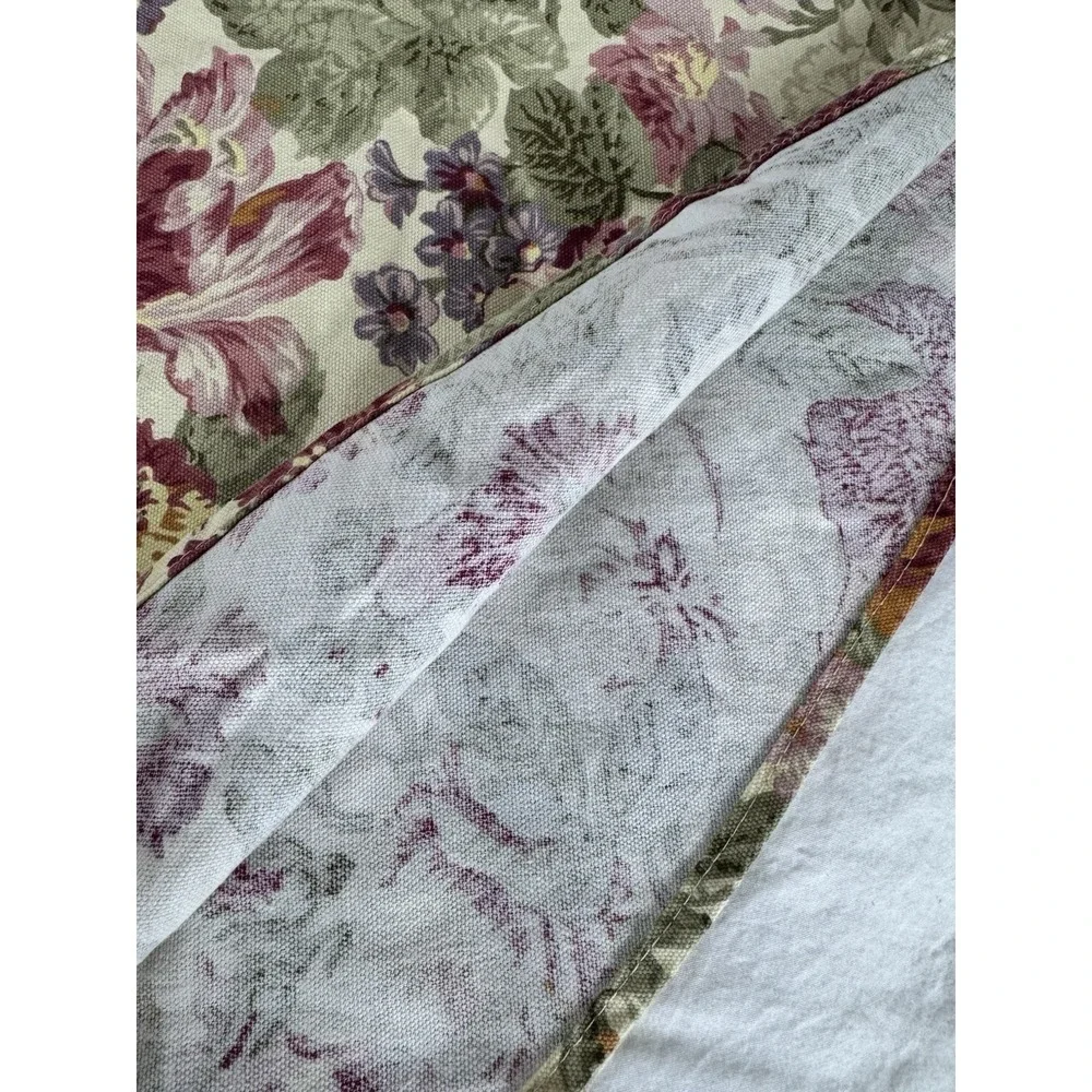 VTG Chaps Home Ralph Lauren Floral Tablecloth 58X98 Oblong Rose CottageCore EUC