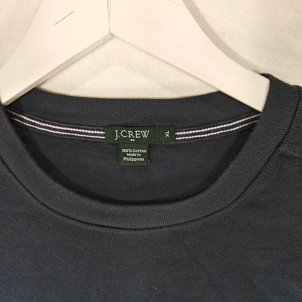 J. Crew Mens XL Navy Blue Long Sleeve T-Shirt 100% Cotton Crewneck Solid Basic