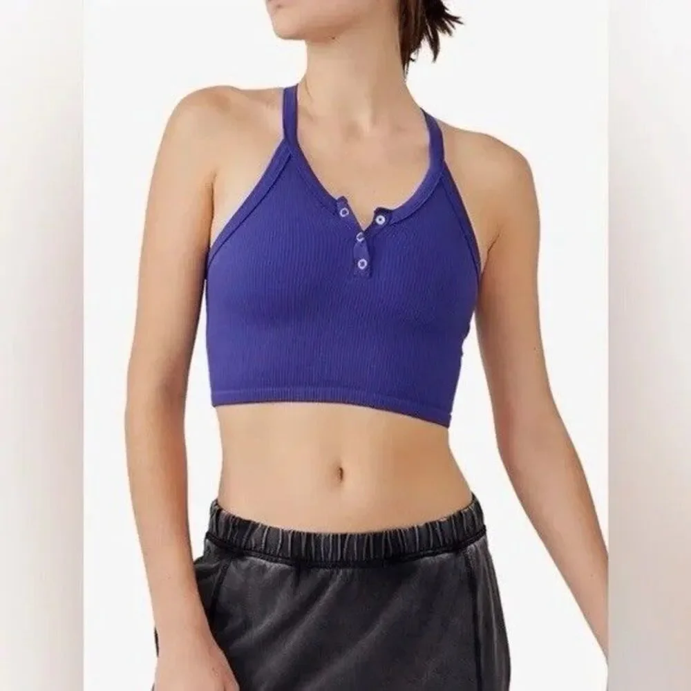 FREE PEOPLE MOVEMENT FREE THROW HENLEY - Size L‎ Outer Space Blue
