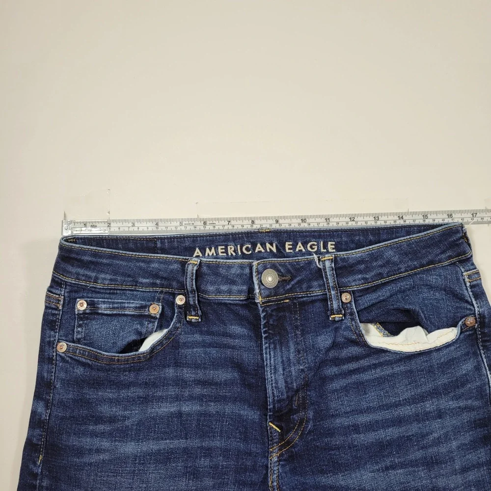 American Eagle Original Straight Jeans‎ Mens 32x32 Blue Excellent Airflex+ 0920