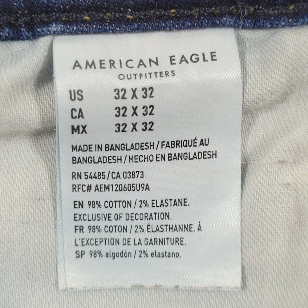 American Eagle Original Straight Jeans‎ Mens 32x32 Blue Excellent Airflex+ 0920