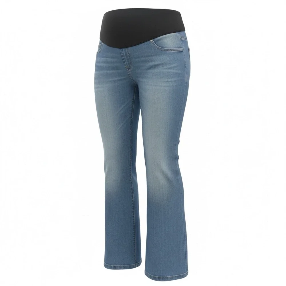 Gap Maternity Long and Lean Bootcut Jeans Medium Wash Under Belly Size 8 Regular