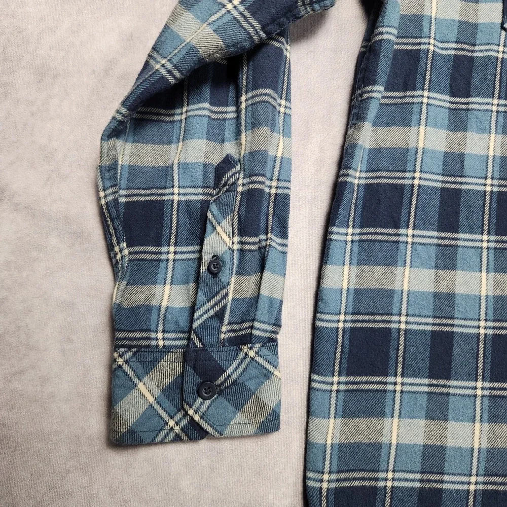 Hurley‎ Mens Blue Plaid Flannel Long Sleeve Button Down Shirt size Large