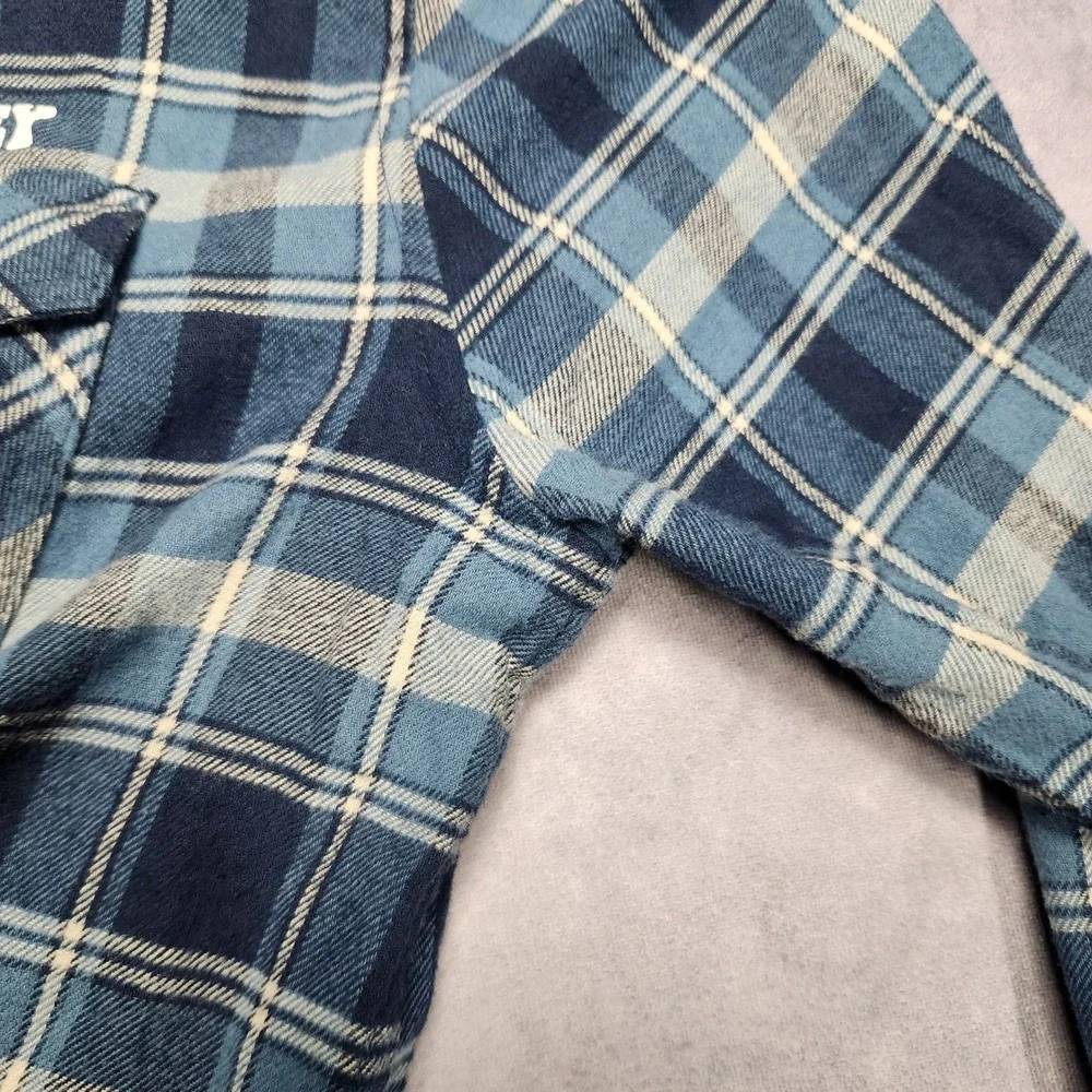 Hurley‎ Mens Blue Plaid Flannel Long Sleeve Button Down Shirt size Large