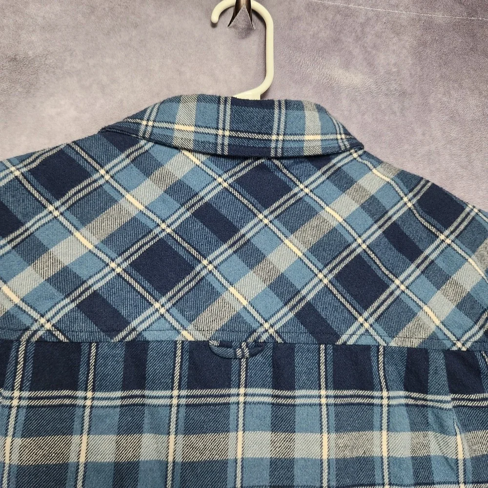 Hurley‎ Mens Blue Plaid Flannel Long Sleeve Button Down Shirt size Large