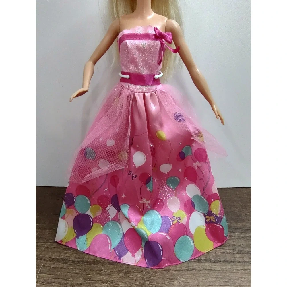 Barbie Doll Happy Birthday Doll DRESS ONLY Gown Balloon Print Z32