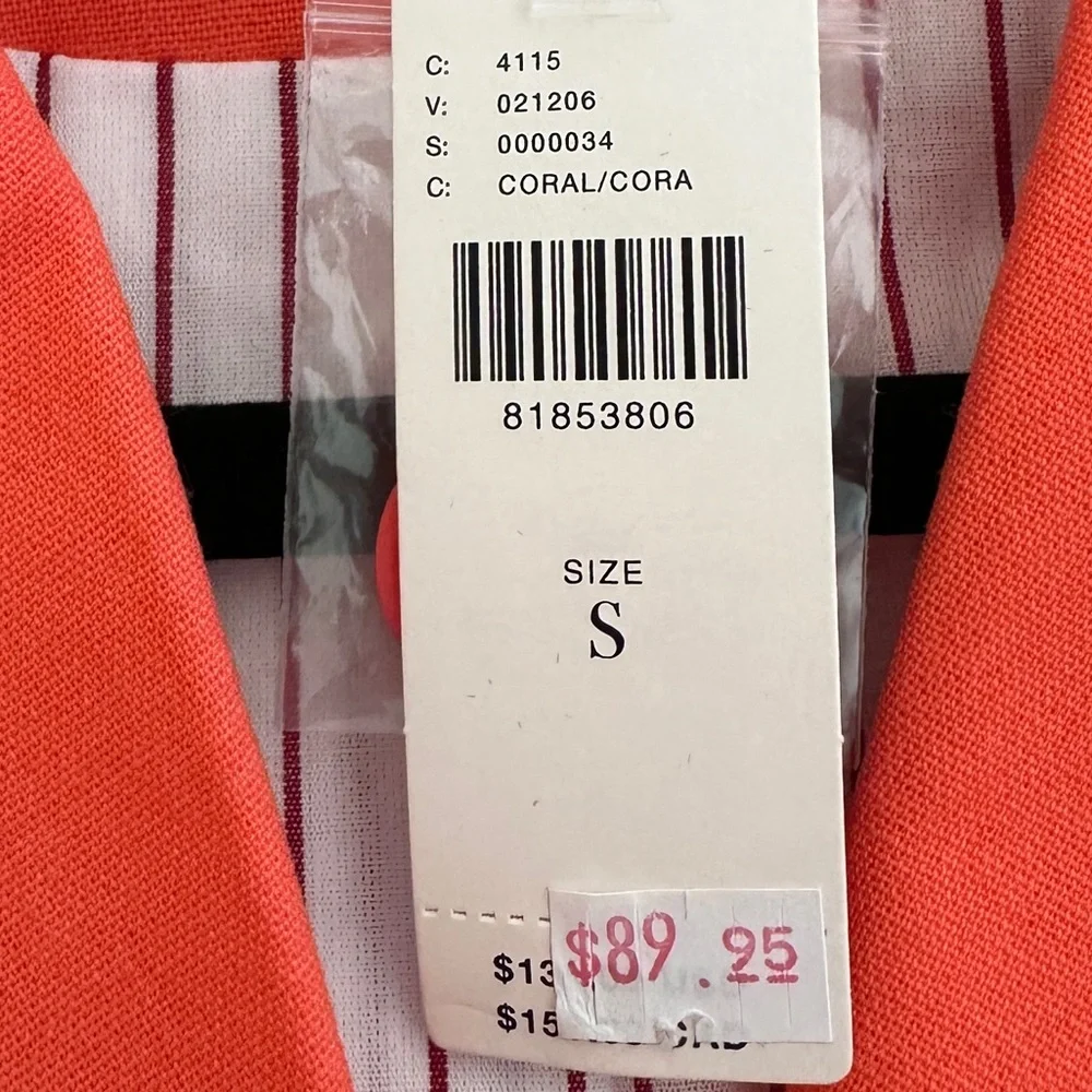 NWT Anthropologie Dolan Linen Boyfriend Blazer in Coral, Size S