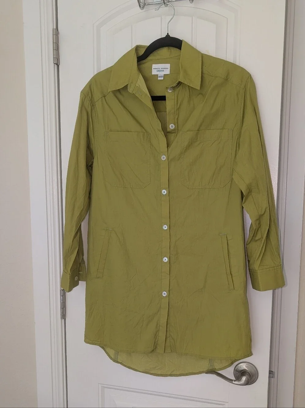 Rebecca Minkoff Green‎ Line Chartreuse Shirt Dress XS
