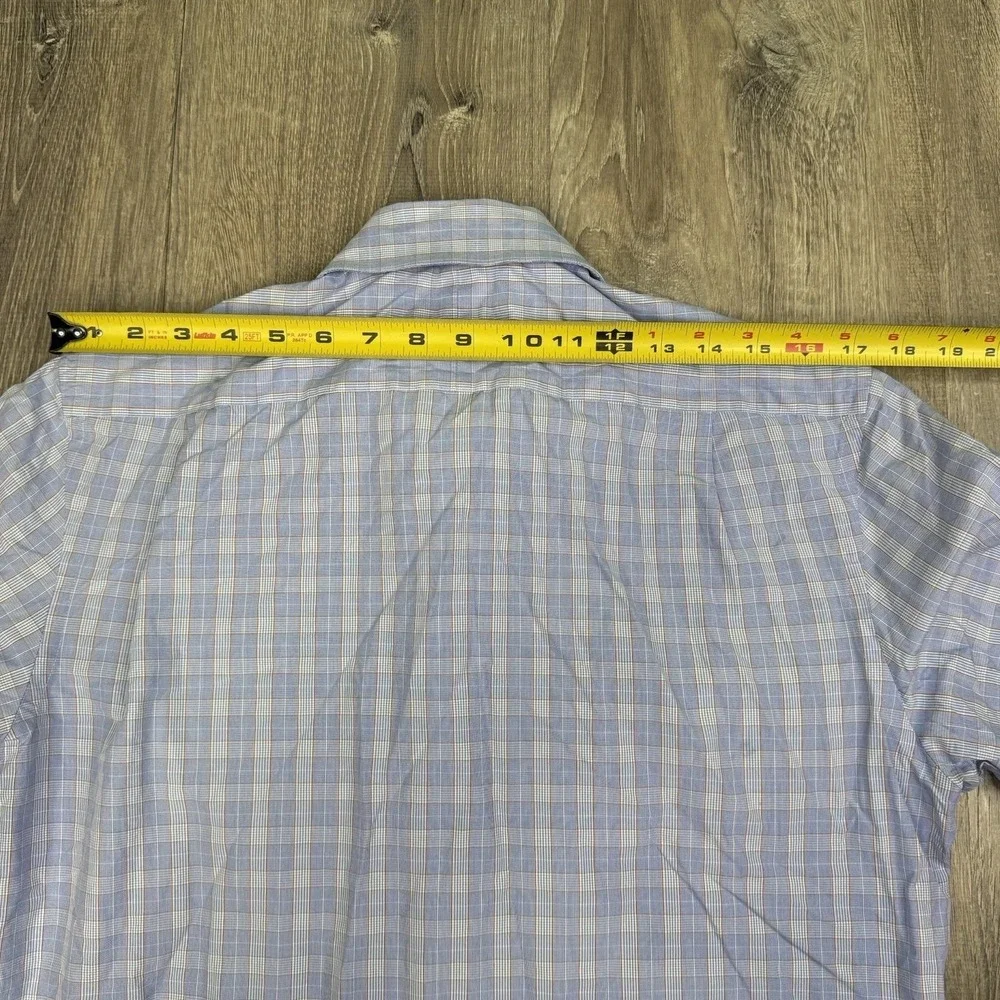 Todd Snyder Dress Shirt Mens Size 16 36/37 Plaid Cotton Spread Collar Business