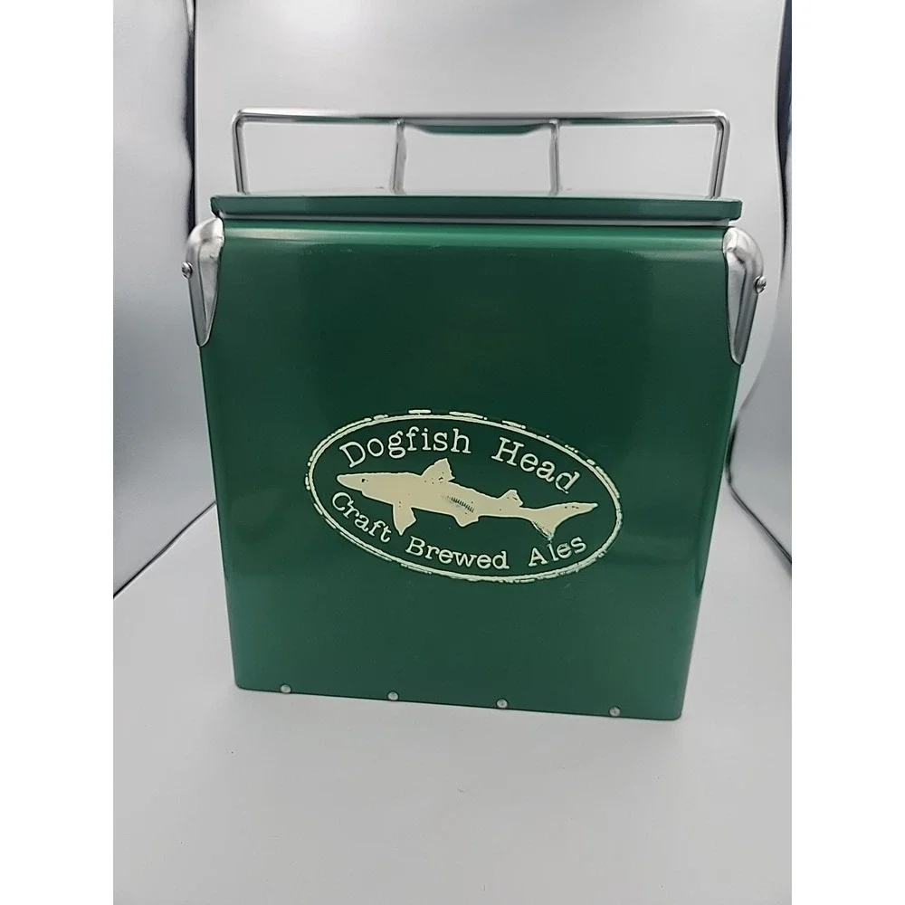 Dogfish Head Craft Brewed Ales Green Metal Ice Box/Cooler~VERY COOL~UNIQUE‎