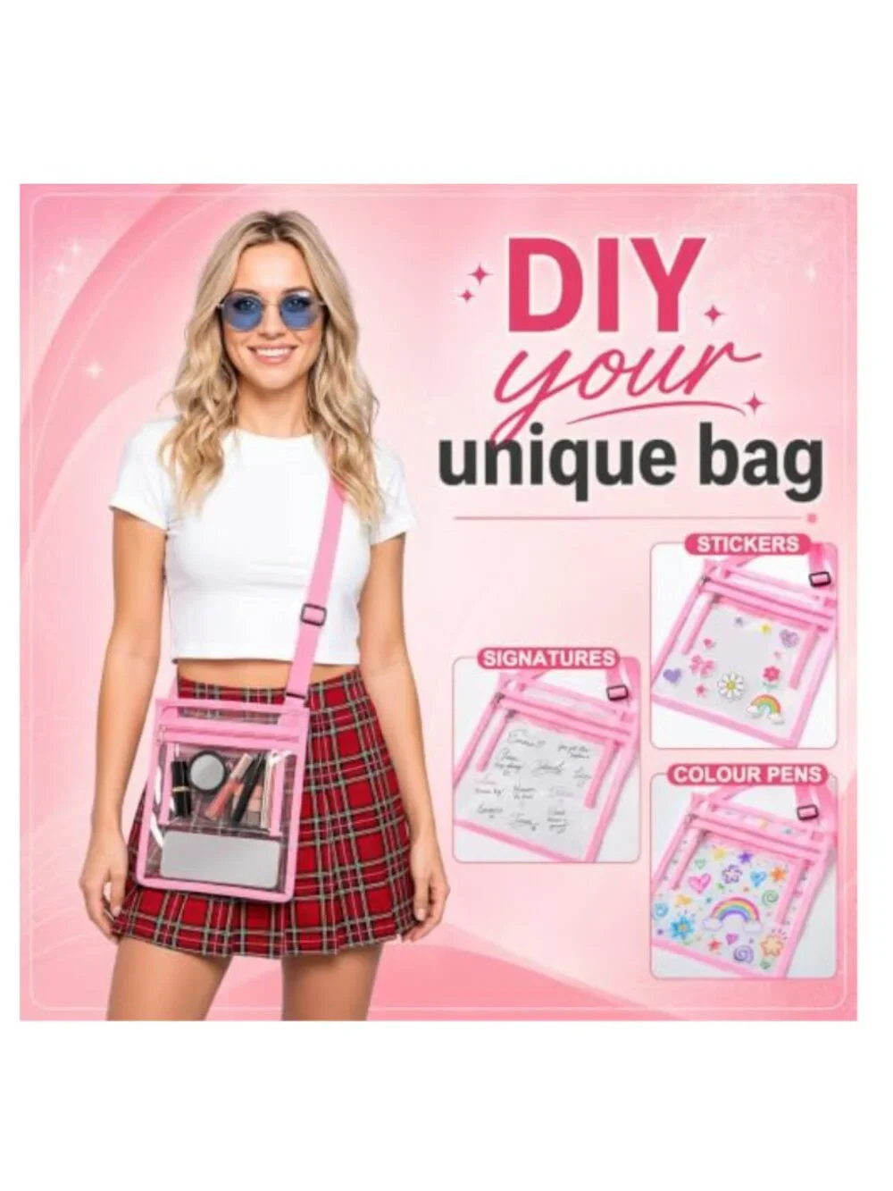 Clear Stadium Approved Crossbody Bags Waterproof PVC Pack of 20