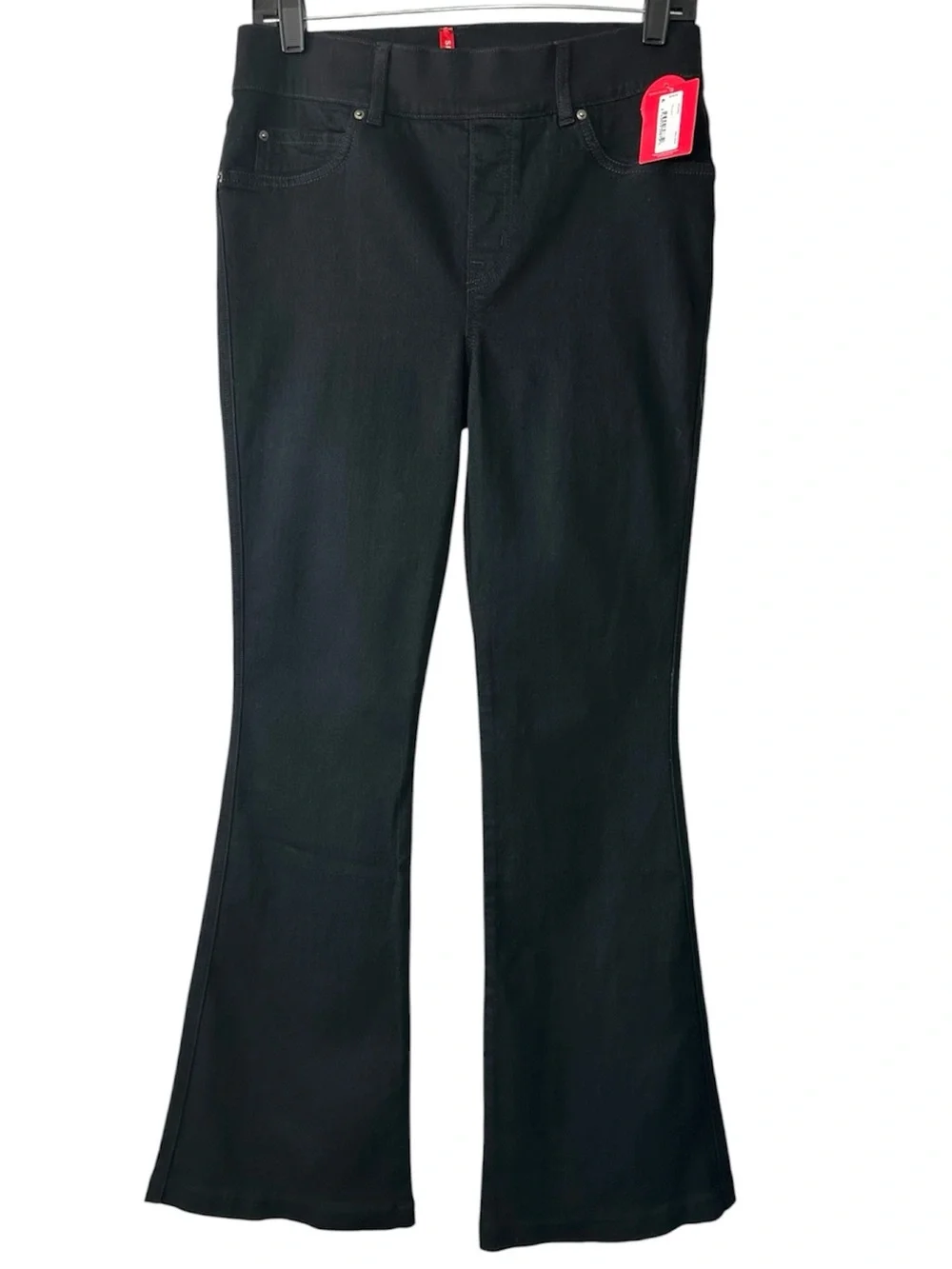 SPANX Women’s Clean Black Pull-On Flare Shapewear Jeans- Medium Petite