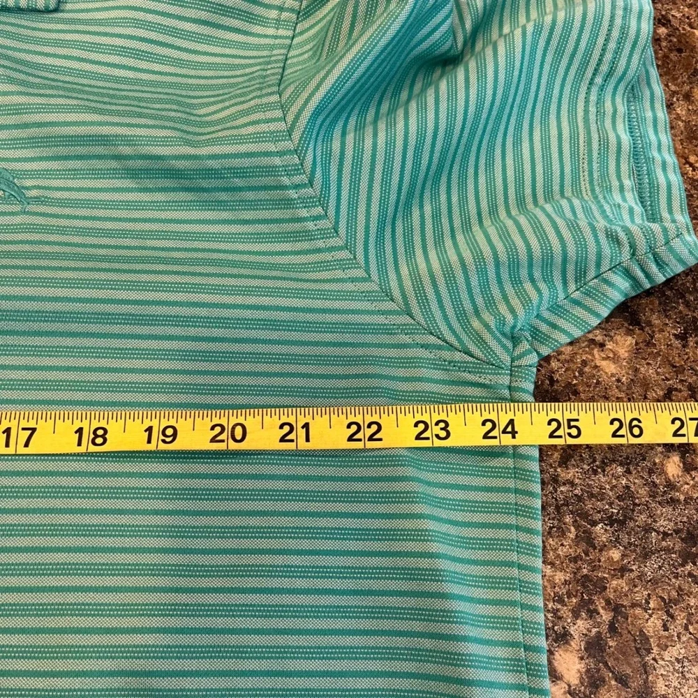 Tommy Bahama Striped Polo Shirt XL Pima Cotton Blue Green Golf‎ Sport