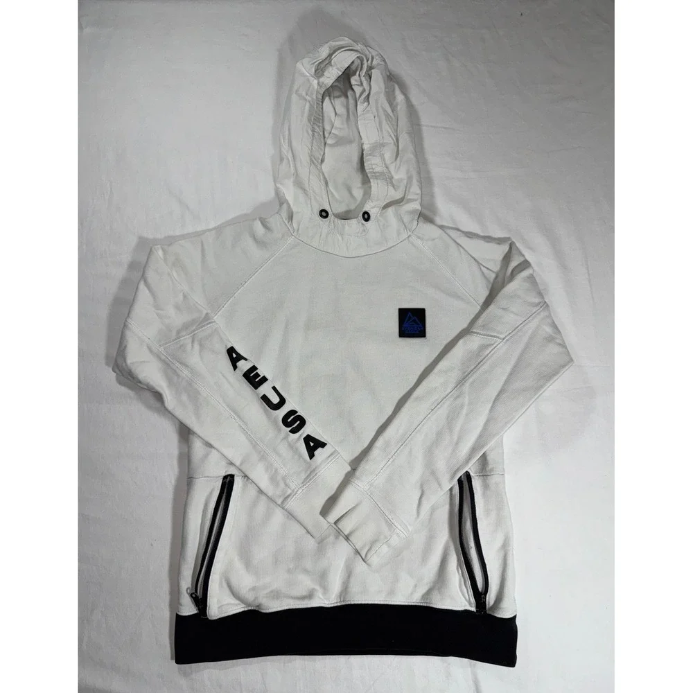 American Eagle AE USA White Black‎ Graphic Pullover Hoodie Mens Size XS