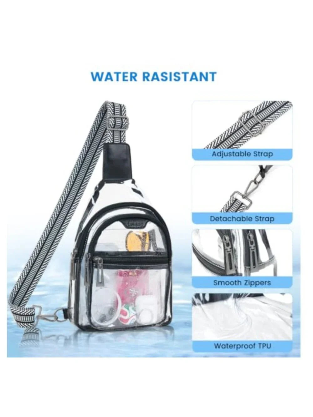 Clear Stadium Approved Crossbody Bag TPU Transparent Concert Purse