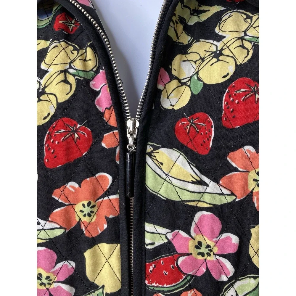 Requirements Woman Quilted Jacket Size‎ 1X Fruity Floral Bloomcore Art To Wear