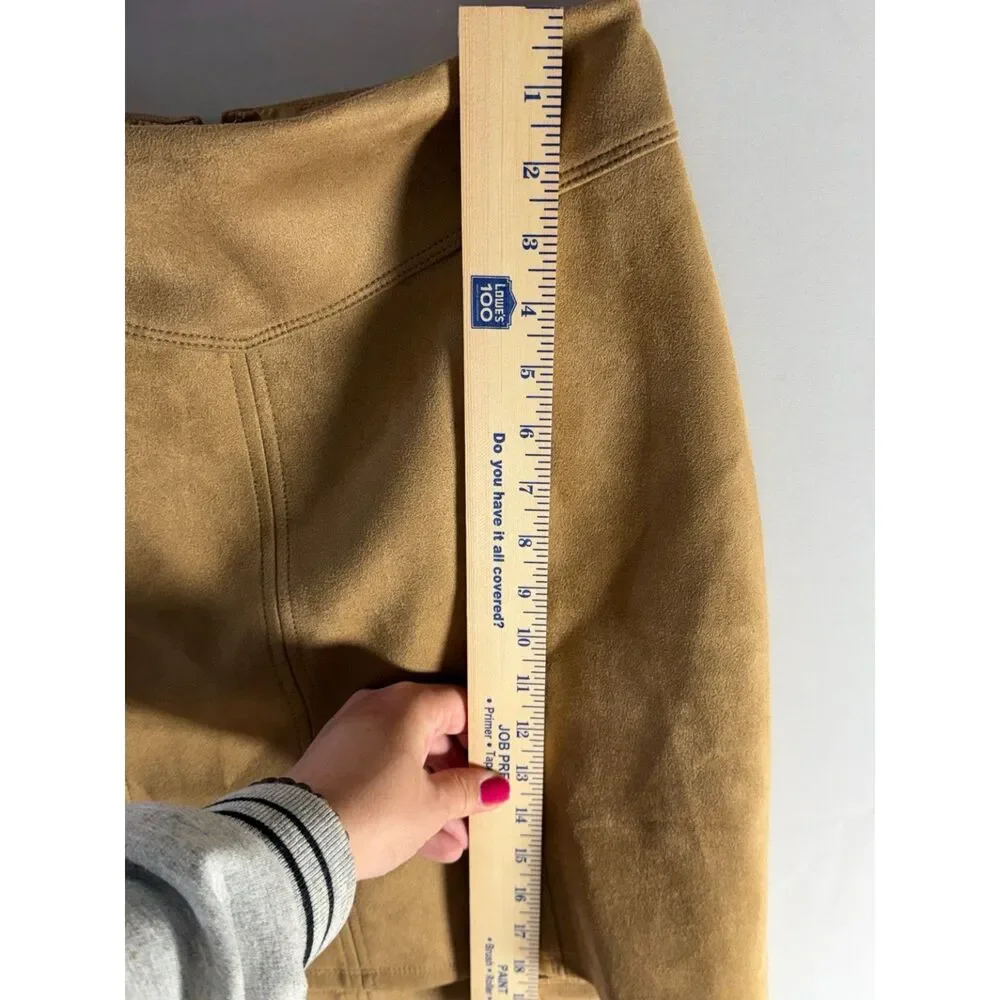White House Black Market Size 00 Camel Faux Suede Mini Skirt