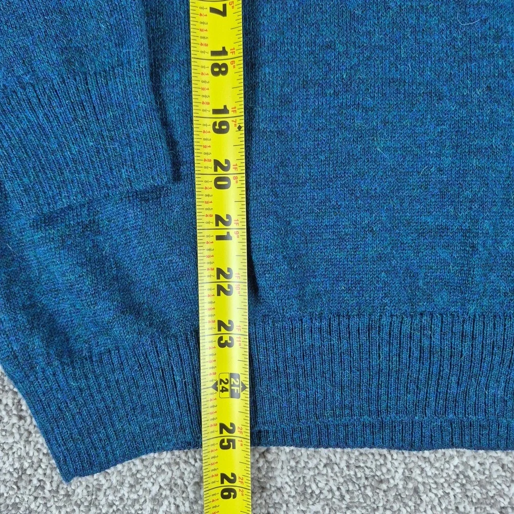 Alpandina 100% Baby Alpaca Wool Sweater Mens XL Blue 1/4 Zip Pullover Peru‎