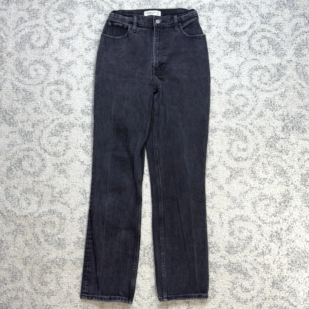 Abercrombie & Fitch The 90s Straight Ultra High Rise Curve Love Sz 25 Distressed