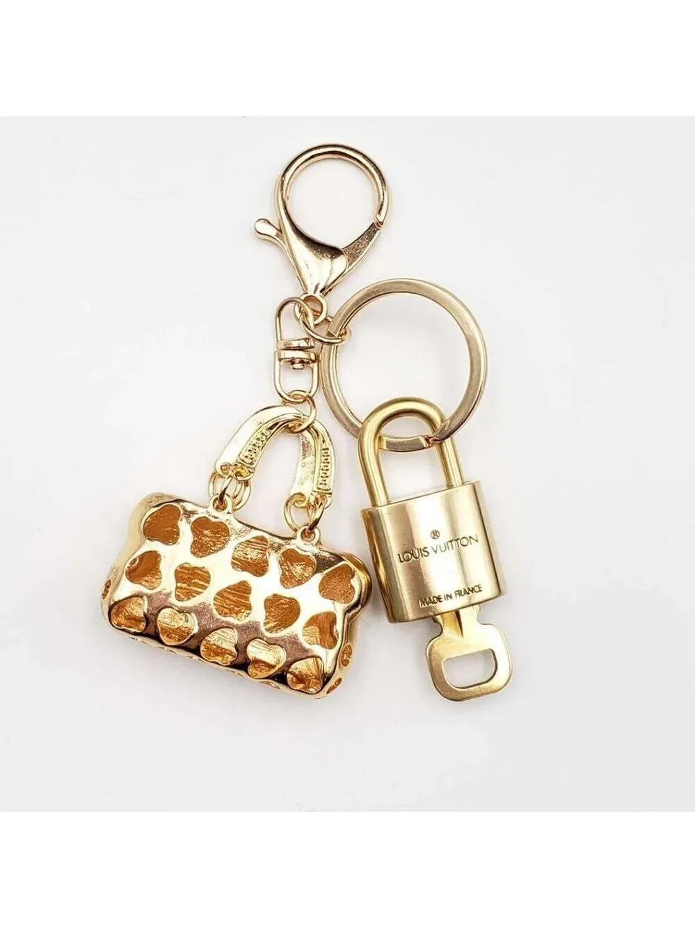 Louis Vuitton Gold Lock 🔒 Authentic LV Key + Unbranded Bag Charm
