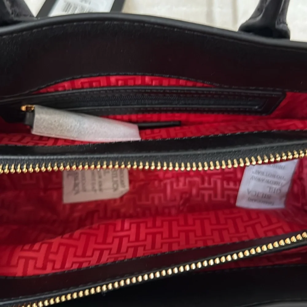 Halston Heritage H Jerry Classic Black Embossed Pebble Crossbody Satchel Bag