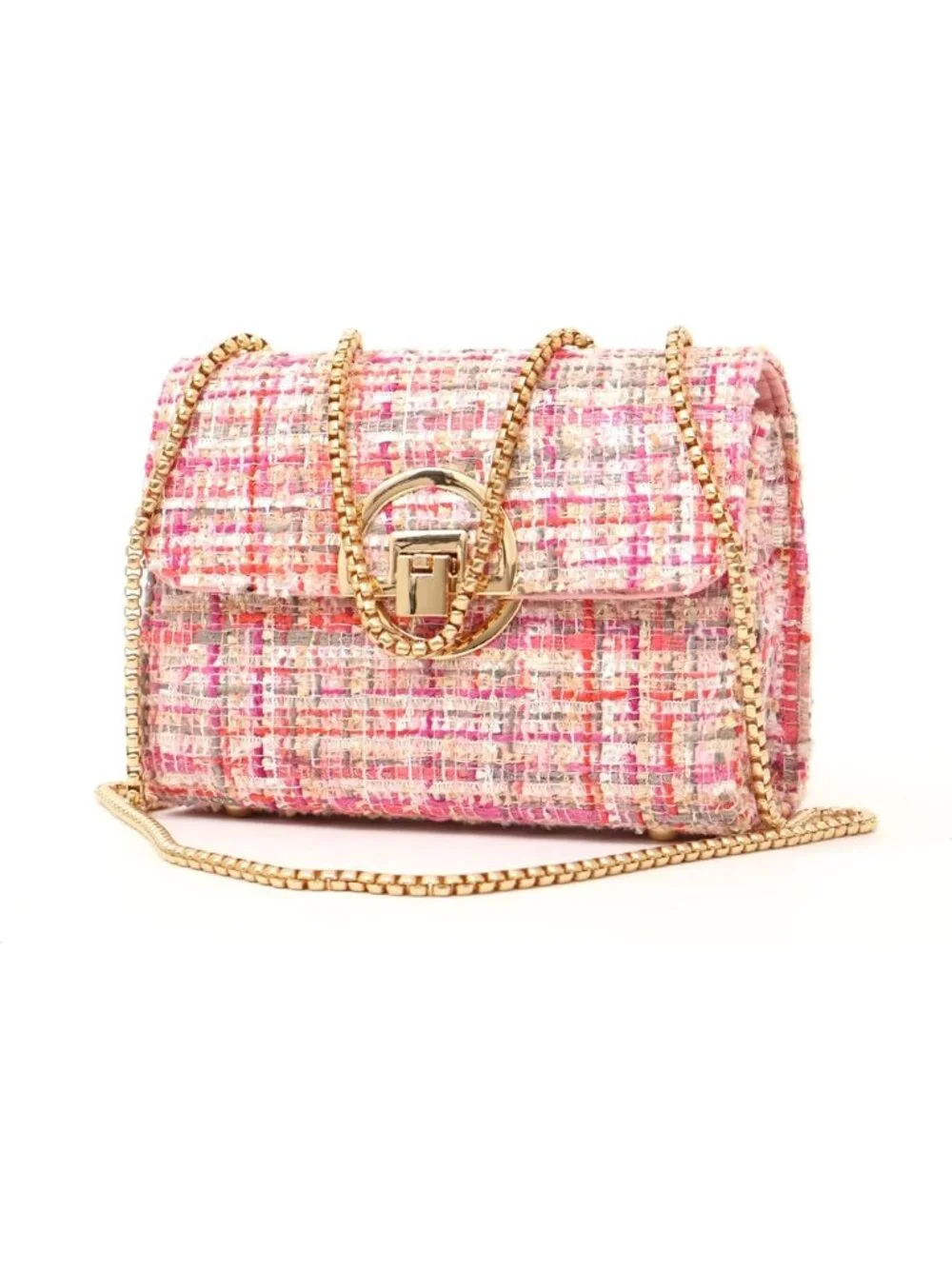 👜Women's Pink Travel Shoulder Bag Chain Quilted Crossbody Evening Clutch