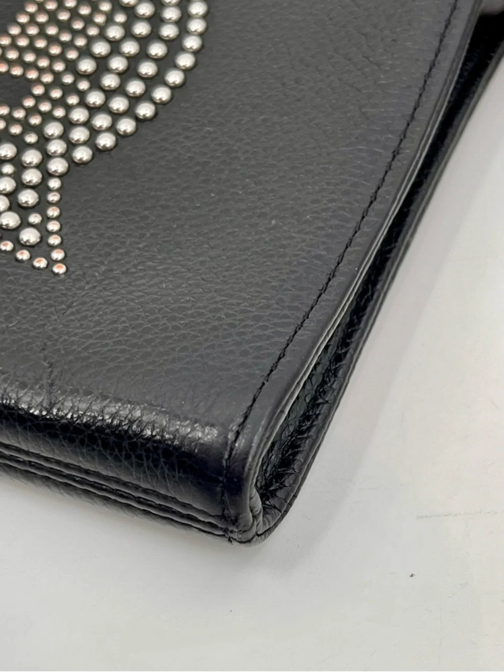 Brighton LOL Studded Black leather Crossbody‎ Bag
