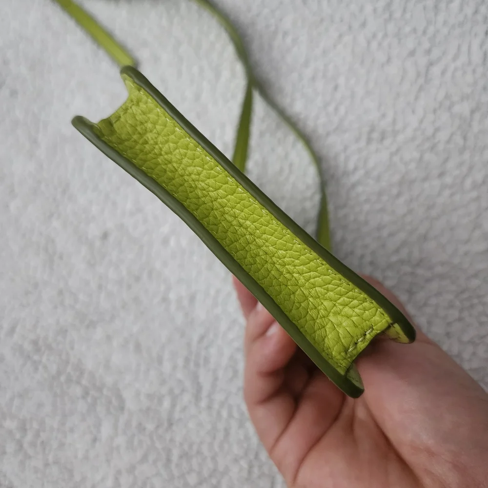 Marc Jacobs Lime Green Pebbled Leather Phone Holder Groove Crossbody