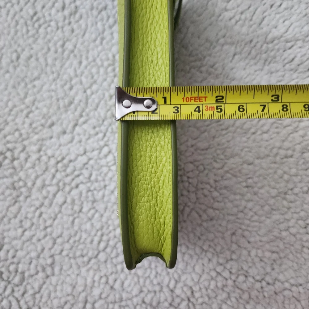 Marc Jacobs Lime Green Pebbled Leather Phone Holder Groove Crossbody