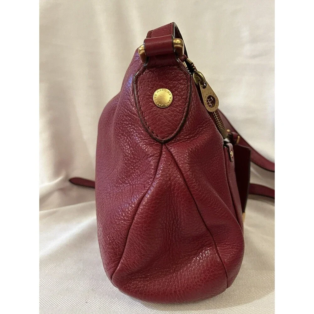 Marc by Marc Jacobs Beautiful Burgundy Leather‎ Hobo Shoulder Crossbody Bag