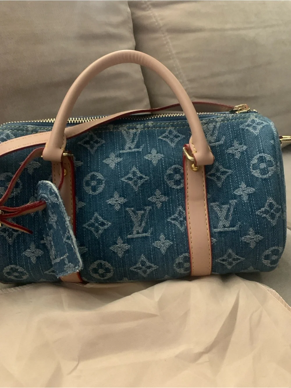 Denim Monogram - Blue & Gold Trim