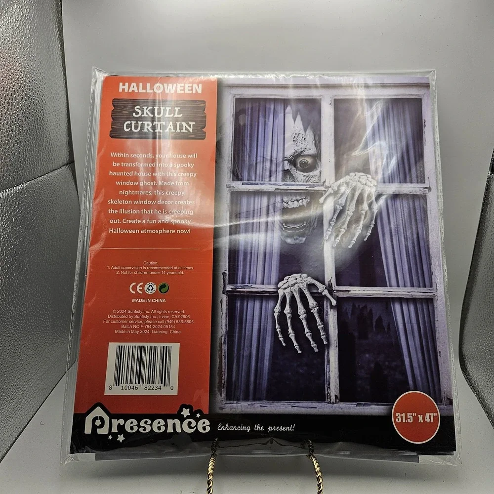 Halloween Skull Curtain Window Decor NEW