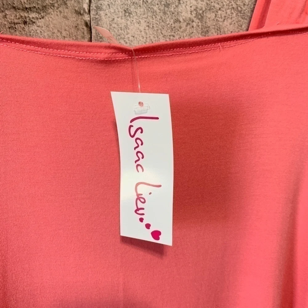 ISAAC Liev Pink Rayon Cold Shoulder Mini Dress