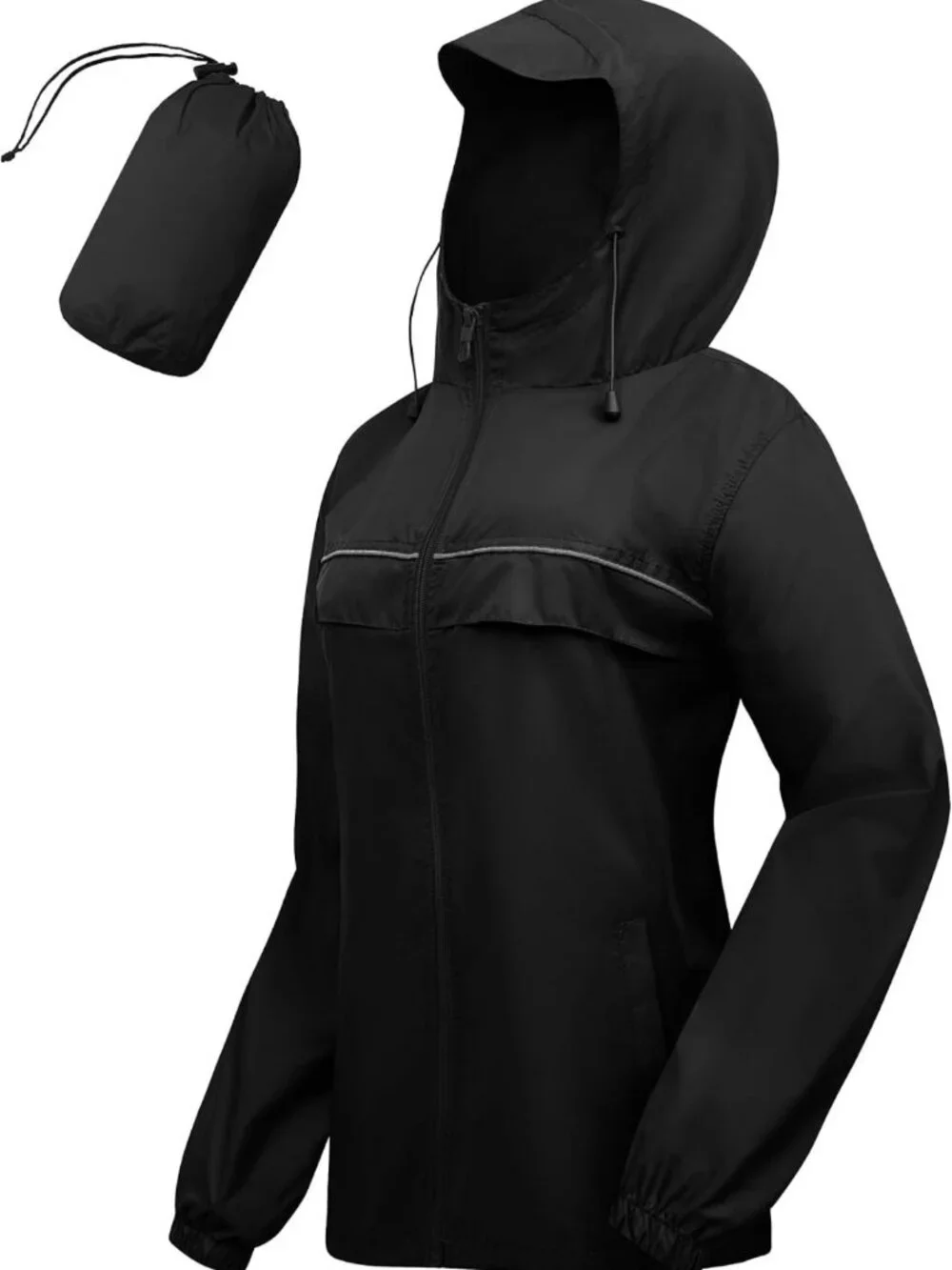 Lightweight Packable Waterproof Rain Jacket for Women | Hooded Windbreaker for