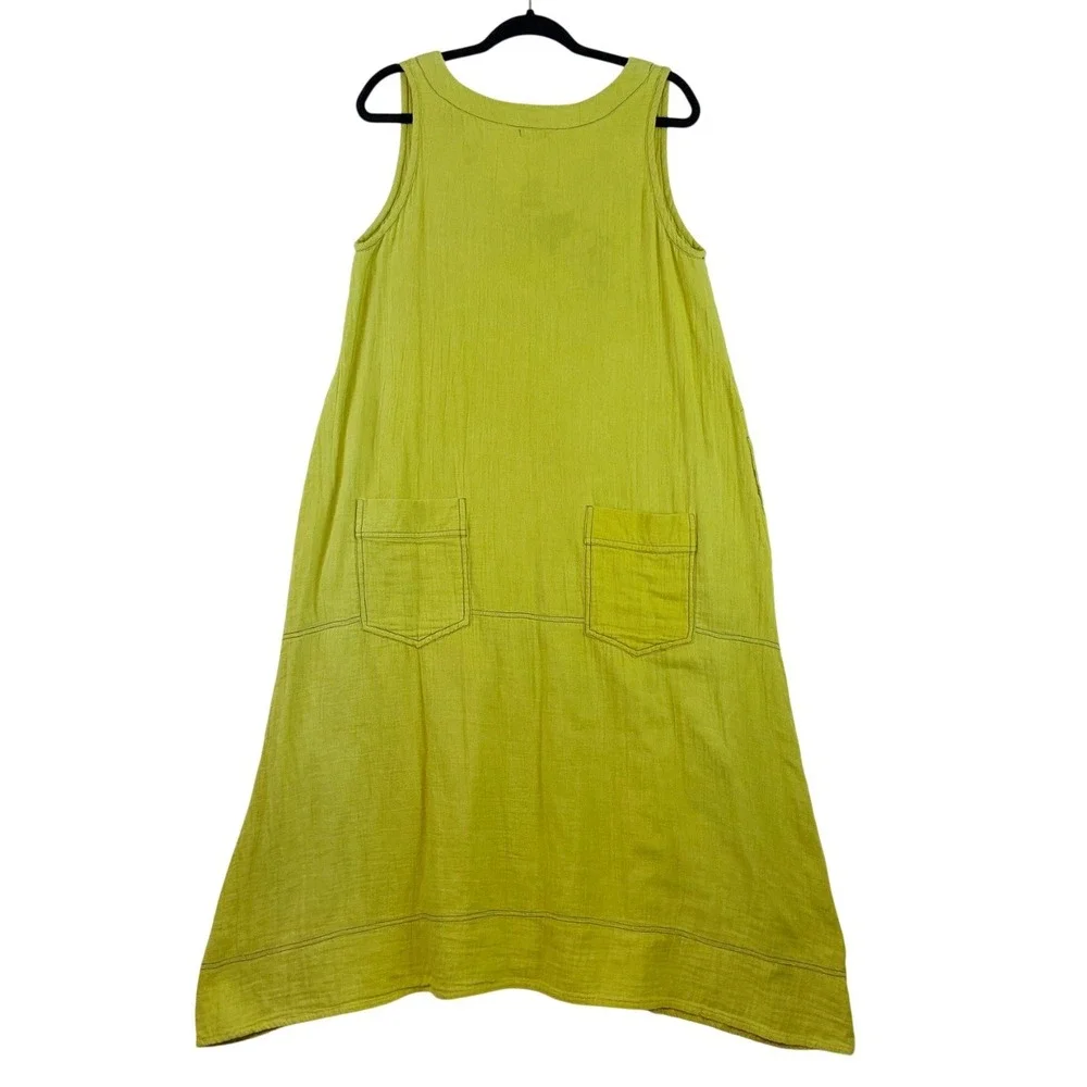 Tulip Midi‎ Dress Women's SMALL Charmaine Sweet Pea Green Gauze Cotton Boho