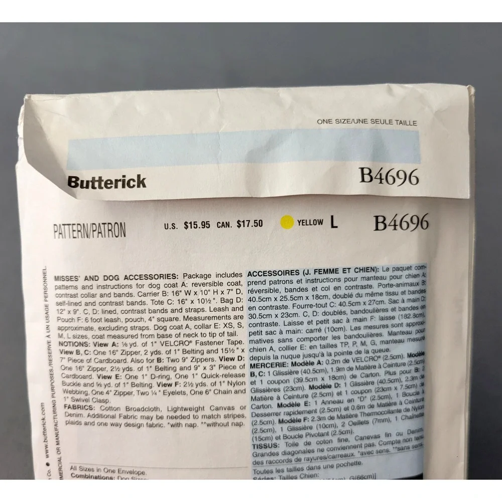Butterick sewing pattern