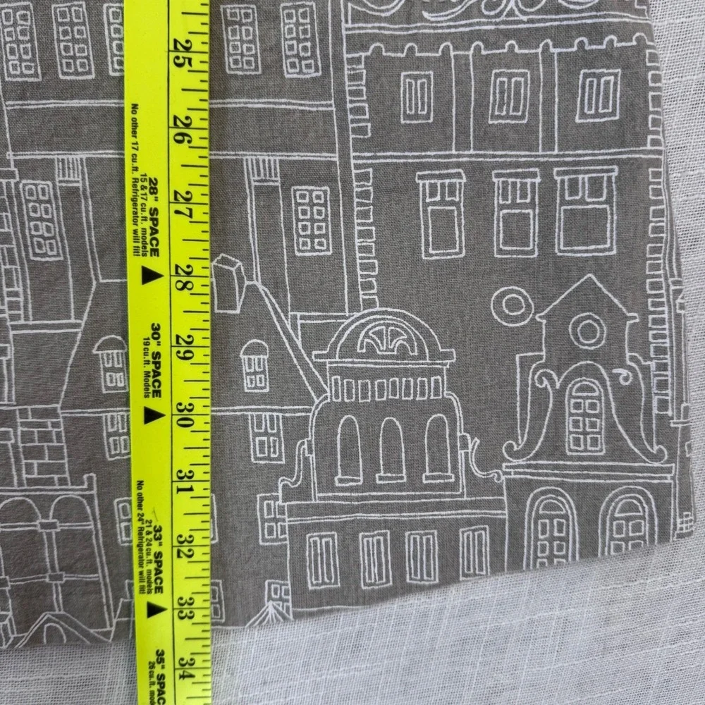 J. McLaughlin Cityscapes Shift Dress Sleeveless XS Taupe Preppy MOD Artsy Modern